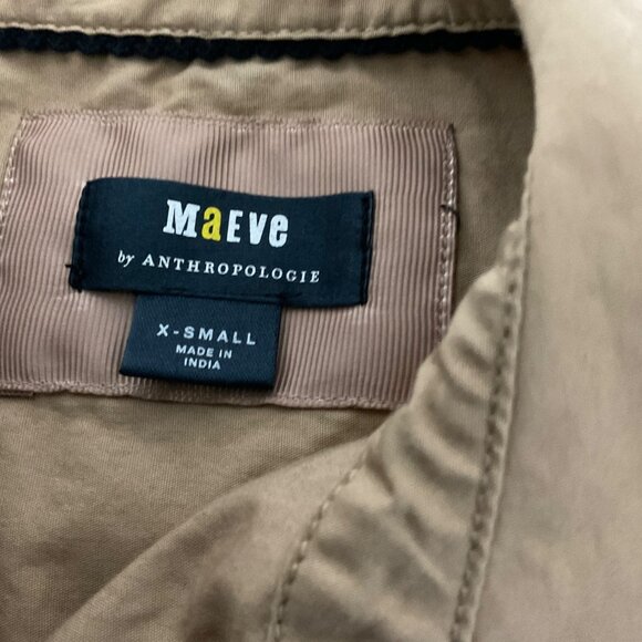 Maeve The Bennet Buttondown Sequin Shirt Tan Size XS - Picture 7 of 14